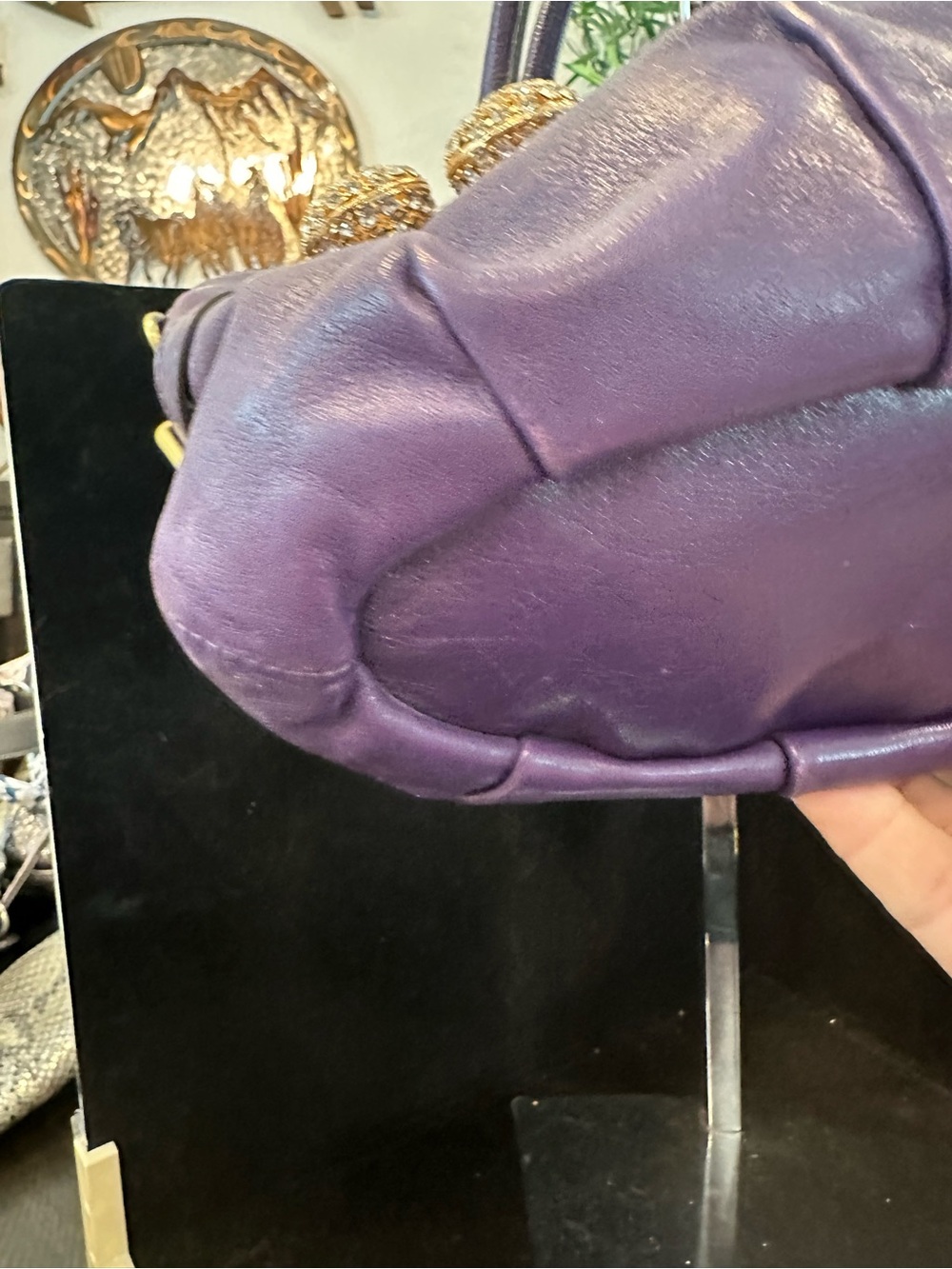 Coach Madison Sophia Purple Leather Satchel - Picture 4 of 13
